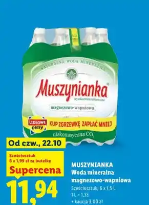 Woda mineralna gazowana magnezowo-wapniowa niskonasycona CO2 6-pak Muszynianka