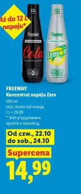Lidl Koncentrat napoju Zero cola Freeway oferta