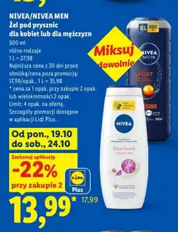 Lidl Żel pod prysznic dla kobiet Nivea oferta