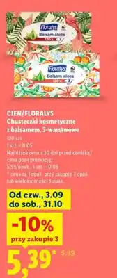 Lidl Chusteczki kosmetyczne z balsamem 3-warstwowe Cien/Floralys oferta