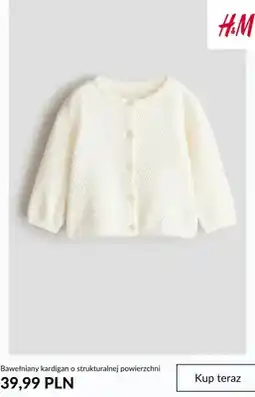 H&M Bawełniany kardigan o strukturalnej powierzchni H & M oferta