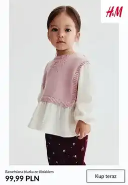 H&M Bawełniana bluzka ze śliniakiem H & M oferta