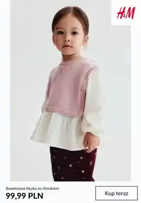 Bawełniana bluzka ze śliniakiem H & M
