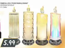 Słoneczko Świeca LED z podstawką granit Delko oferta