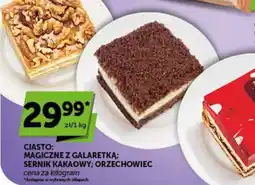 Groszek Ciasto: Magiczne z galaretką; Sernik kakaowy; Orzechowiec oferta