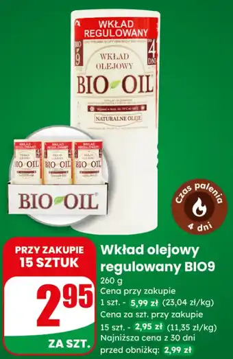 Wkład olejowy regulowany BIO9 BIO OIL