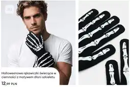 Sinsay Halloweenowe rękawiczki świecące w ciemności z motywem dłoni szkieletu oferta