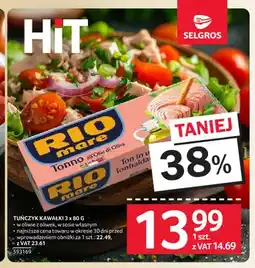 Selgros Tuńczyk kawałki w oliwie z oliwek 3-pak Rio Mare oferta