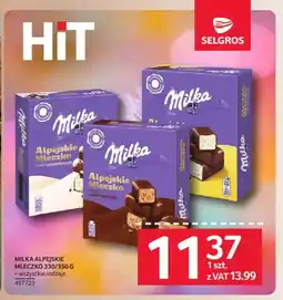 Selgros Milka Alpejskie Mleczko oferta