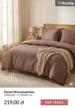 Homla Pościel Vela bawełniana 220x200+2*70x80 cm Homla oferta