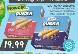 Słoneczko Lody Rurka 6-pak śmietanka i jagoda Nordis oferta
