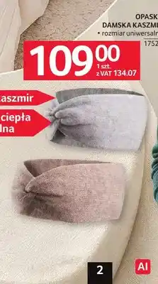 Selgros Opaska damska kaszmir oferta