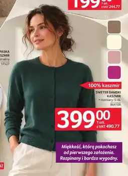 Selgros Sweter damski kaszmir rozpinany oferta