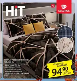 Selgros Komplet pościeli satynowej 160x200 cm oferta