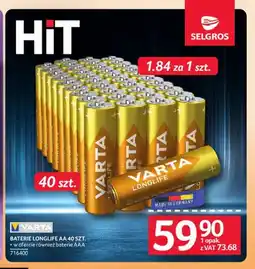 Selgros Baterie Longlife Aa 40 szt. Varta oferta