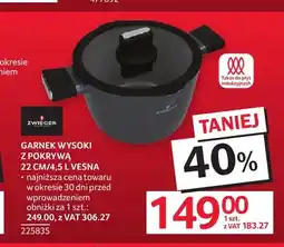 Selgros Garnek wysoki z pokrywą 22 cm 4,5 l Vesna Zwieger oferta