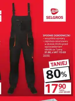 Selgros Spodnie ogrodniczki oferta