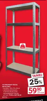 Selgros Ocynkowany regał metalowy 150x70x30 cm oferta