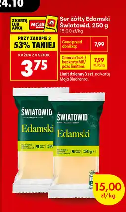 Biedronka Ser żółty Edamski Światowid oferta