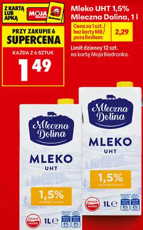 Mleko UHT 1,5% Mleczna Dolina