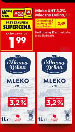 Biedronka Mleko UHT 3,2% Mleczna Dolina oferta