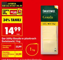 Biedronka Ser żółty Gouda w plastrach Światowid oferta