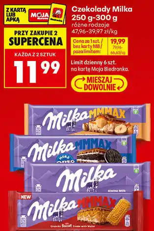 Czekolady Milka, różne rodzaje, 250 g - 300 g