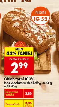 Biedronka Chleb żytni 100% bez dodatku drożdży oferta
