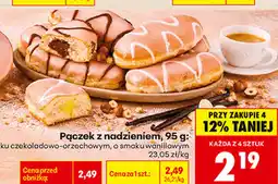 Biedronka Pączek z nadzieniem o smaku czekoladowo-orzechowym lub waniliowym oferta