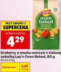 Biedronka Krakersy o smaku warzyw z zieloną cebulką Lay's Oven Baked oferta