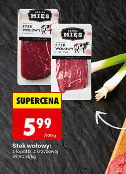 Biedronka Stek wołowy z łopatki lub z krzyżowej Kraina Mięs oferta