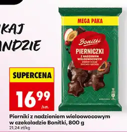 Biedronka Pierniki z nadzieniem wieloowocowym w czekoladzie Bonitki oferta