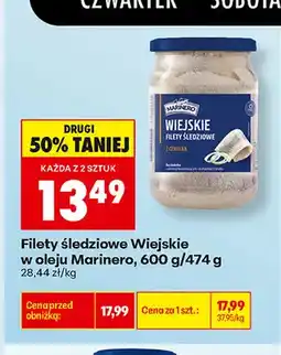 Biedronka Filety śledziowe Wiejskie w oleju Marinero oferta