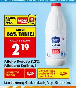 Biedronka Mleko świeże Mleczna Dolina 3,2% oferta