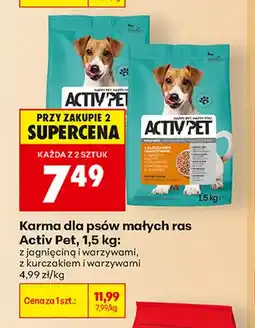 Biedronka Karma dla psów małych ras Activ Pet z jagnięciną i warzywami oferta