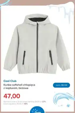 Smyk Kurtka softshell chłopięca z kapturem beżowa Cool Club oferta