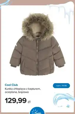 Smyk Kurtka chłopięca z kapturem ocieplana brązowa Cool Club oferta