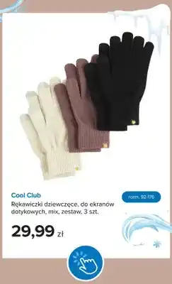Rękawiczki dziewczęce do ekranów dotykowych zestaw 3 szt. Cool Club