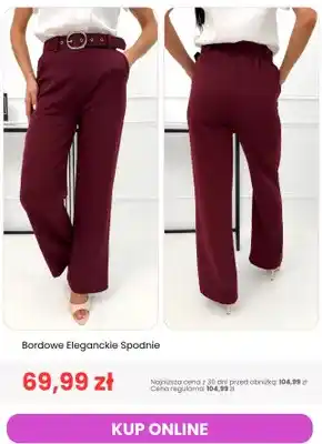 Bordowe eleganckie spodnie