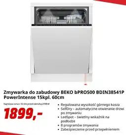Media Markt Zmywarka do zabudowy Beko bPRO500 BDIN38541P PowerIntense 15kpl. 60 cm oferta