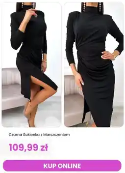 Modna Kiecka Czarna sukienka z marszczeniem oferta