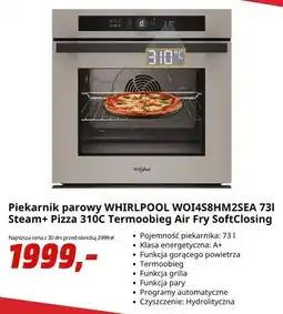 Media Markt Piekarnik parowy Whirlpool WOI4S8HM2SEA 73 l Steam+ Pizza 310C Termoobieg Air Fry SoftClosing oferta