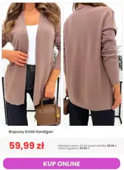 Modna Kiecka Brązowy krótki kardigan oferta