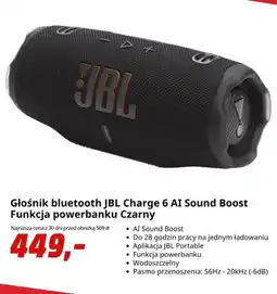 Media Markt Głośnik bluetooth Jbl Charge 6 Ai Sound Boost funkcja powerbanku czarny oferta