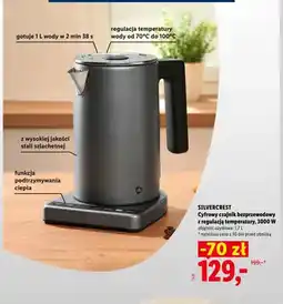 Lidl Cyfrowy czajnik bezprzewodowy z regulacją temperatury 3000W 1,7 l Silvercrest oferta