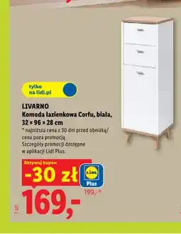Lidl Komoda łazienkowa Livarno Corfu biała 32x96x28 cm oferta