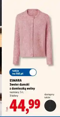 Lidl Sweter damski z domieszką wełny Esmara oferta