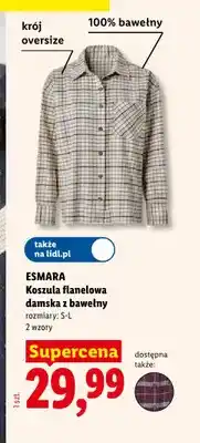 Lidl Koszula flanelowa damska z bawełny Esmara oferta