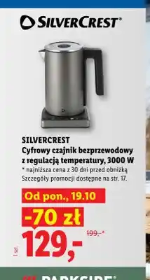 Lidl Cyfrowy czajnik bezprzewodowy z regulacją temperatury Silvercrest 3000W oferta