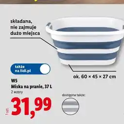 Lidl Miska na pranie składana W5 37 l 60x45x27 cm oferta
